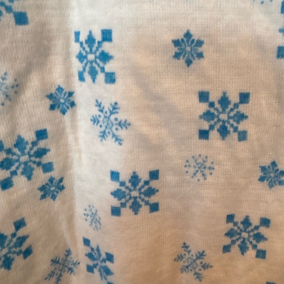 Vntg Excellent Condition Sears White and Blue Patterned Long Sleeve Tee - Picture 5 of 7